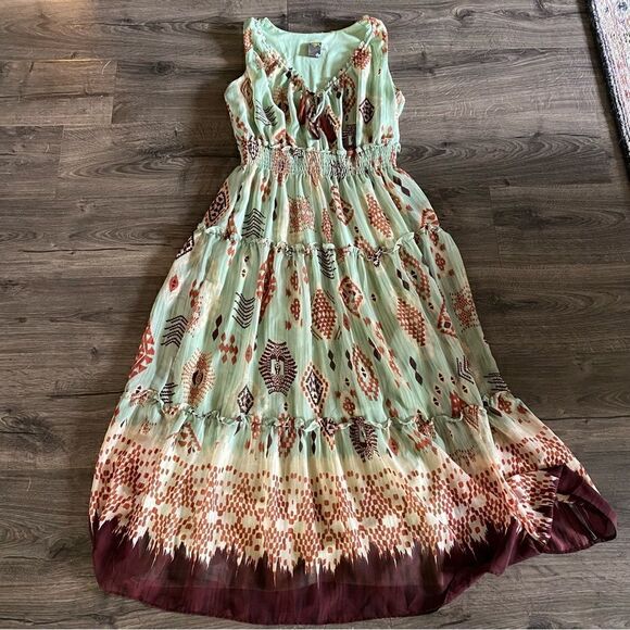 Taylor Aztec print sleeveless maxi dress size 8 - Picture 3 of 9